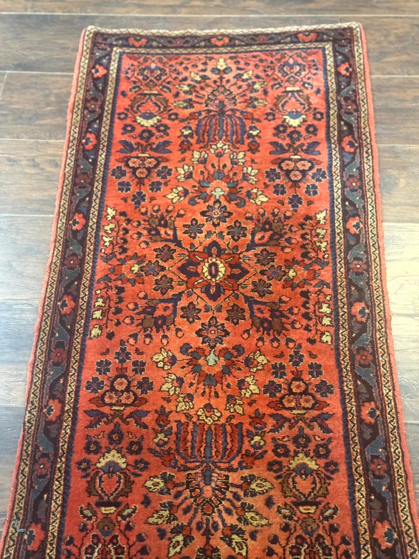 Antique Persian Sarouk Rug 2x4, Red, Fine 260 KPSI