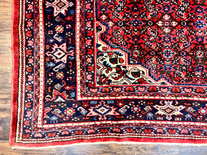 Large Persian Tribal Rug 11x17, Palace Sized Wool Handmade Vintage Carpet, Oversized Hand Knotted Rug, Red, Hamadan Dargazin Rug