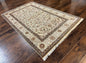 Persian Kashan Rug 5x7, Beige, Fine 250 KPSI
