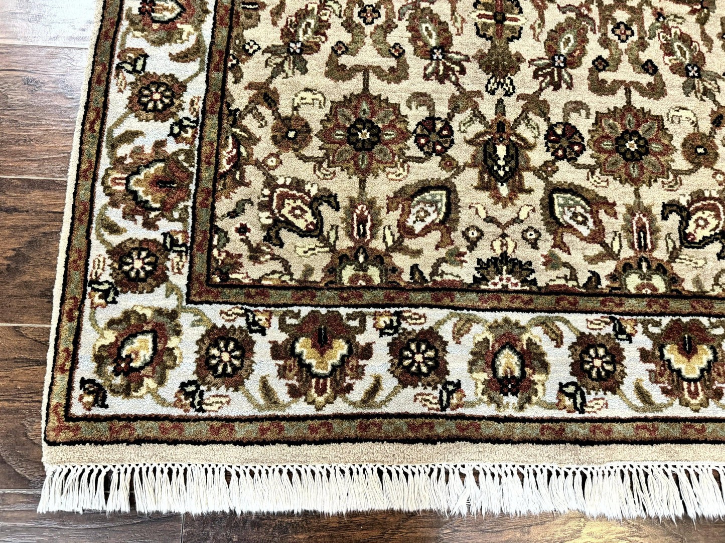 Pak Persian Rug 4x6, Floral Allover Vintage Oriental Carpet, Handmade Wool Rug