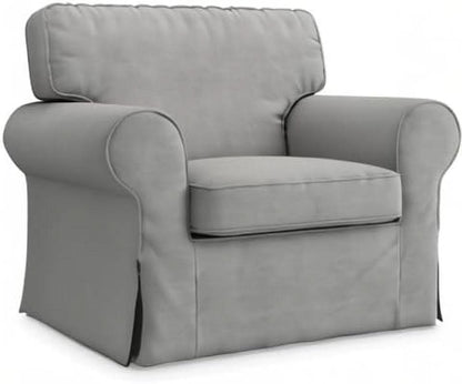 Ektorp Armchair Slipcover Cotton Grey Replacement For IKEA