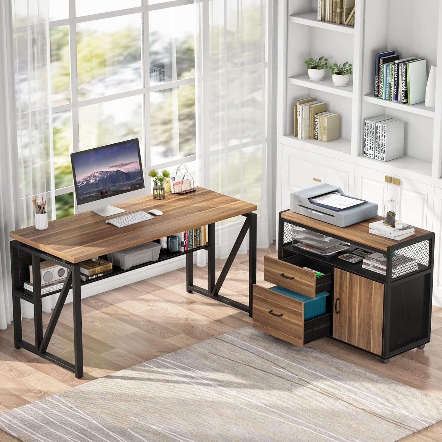 Lockable Lateral File Cabinet With Drawers For Letter Size