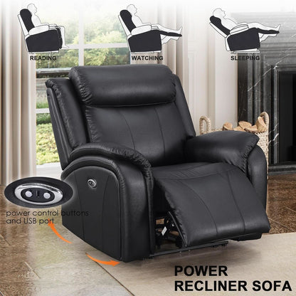 Power Recliner Sofa Set 3 Piece With Storage Black