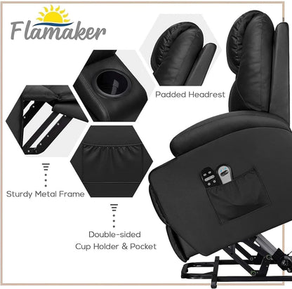 Power Lift Recliner Chair Leather With Massage For Elderly