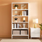 Tall 70.8 Inch Bookcase 5 Tier Heavy Freestanding White