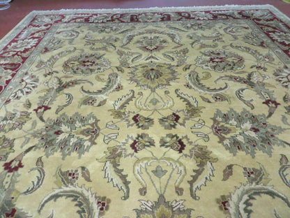9' X 12' Vintage Handmade India Oriental Jaipur Quality Tea Wash Hand Knotted