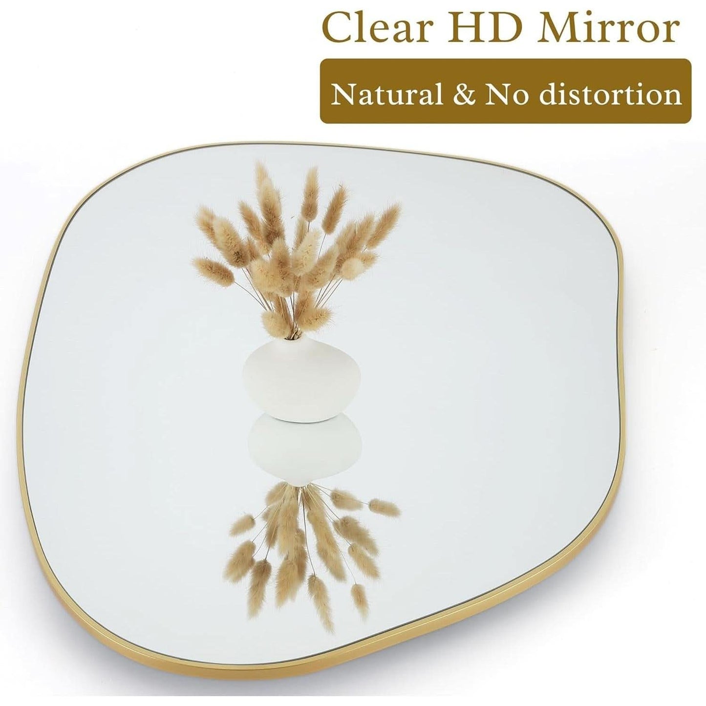 Contemporary Wall Mirror With Gold Frame 32x24 Inches for Living Room