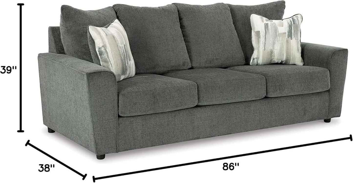 Gray Upholstered Casual Sofa With Flared Arms Modern