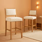 Beige Bar Stools Set Of 2 26 Inch Counter Height Backrest