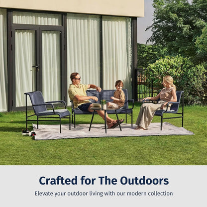 Modern Four Piece Patio Furniture Set with Comfortable Cushions
