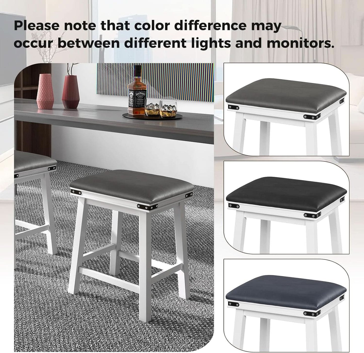 24 Inch Counter Height Bar Stools Set of Two