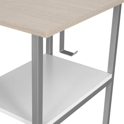 L Shaped Desk Two Toned With Drawers And Open Shelf Home Office
