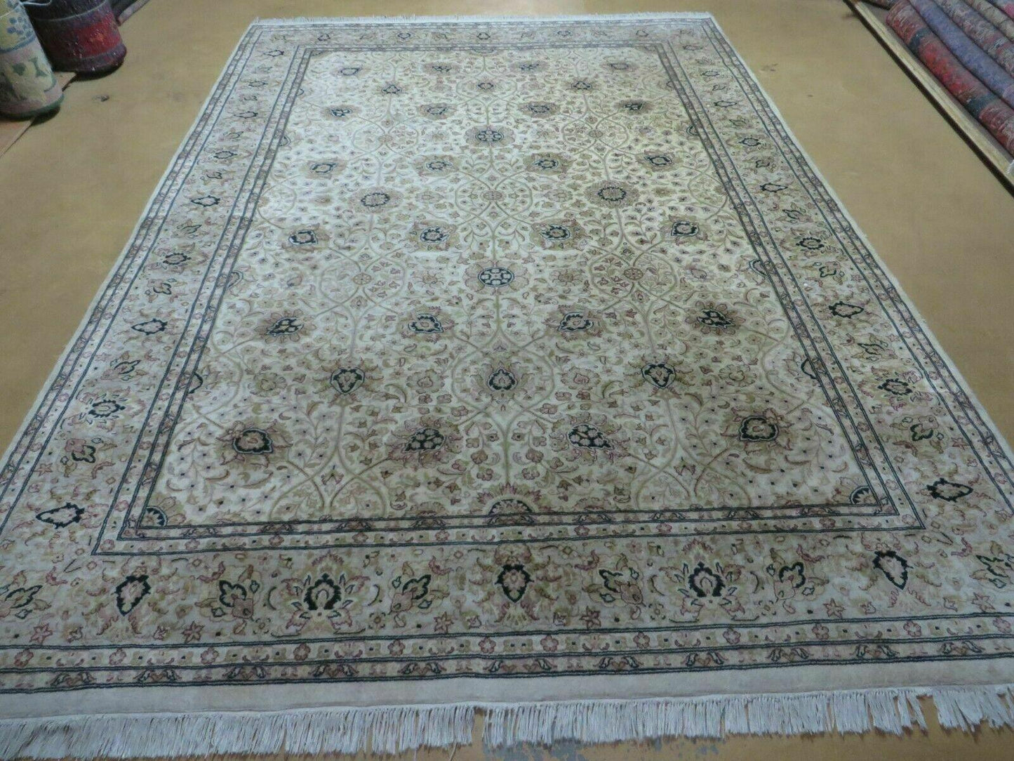 6' X 9' Vintage Fine Handmade Pakistan Oriental Floral Wool Rug Carpet Nice