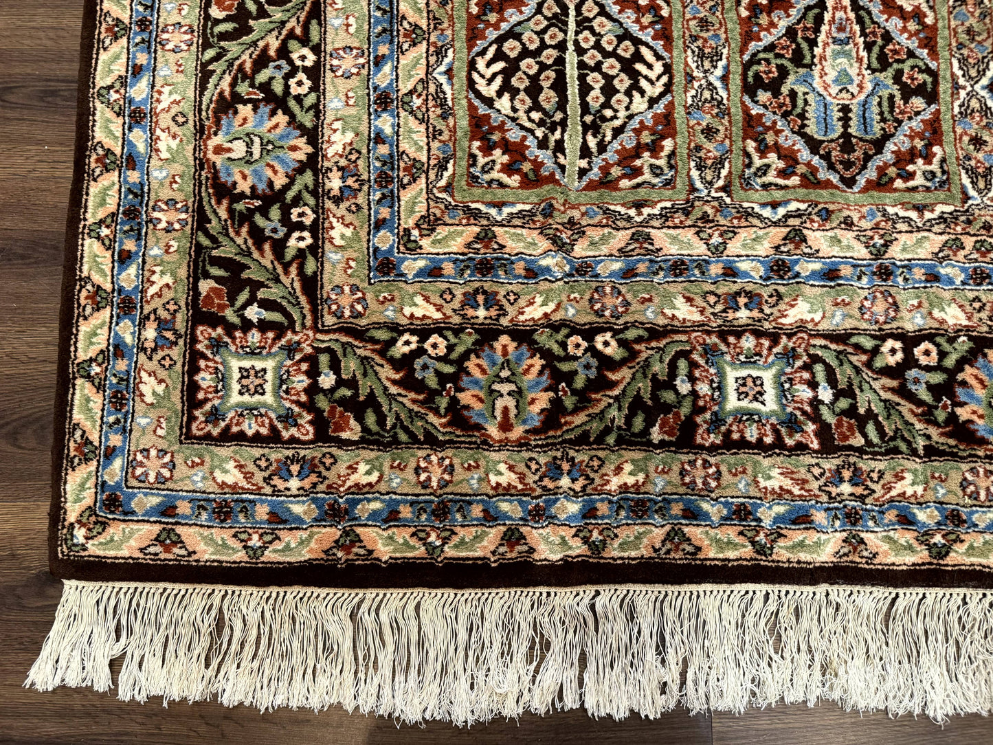 Sino Persian Rug 8x10, Panel Design, Brown, Multicolor, Wool, Cedar Trees