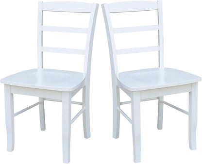Madrid Ladderback Dining Chairs Set Of Two White Finish