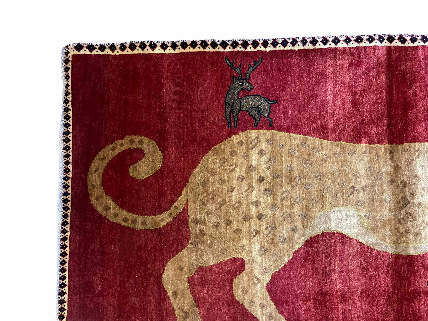 3.5 X 6 Handmade New Vintage Quality Wool Rug Leopard Red Tribal Hand-Knotted