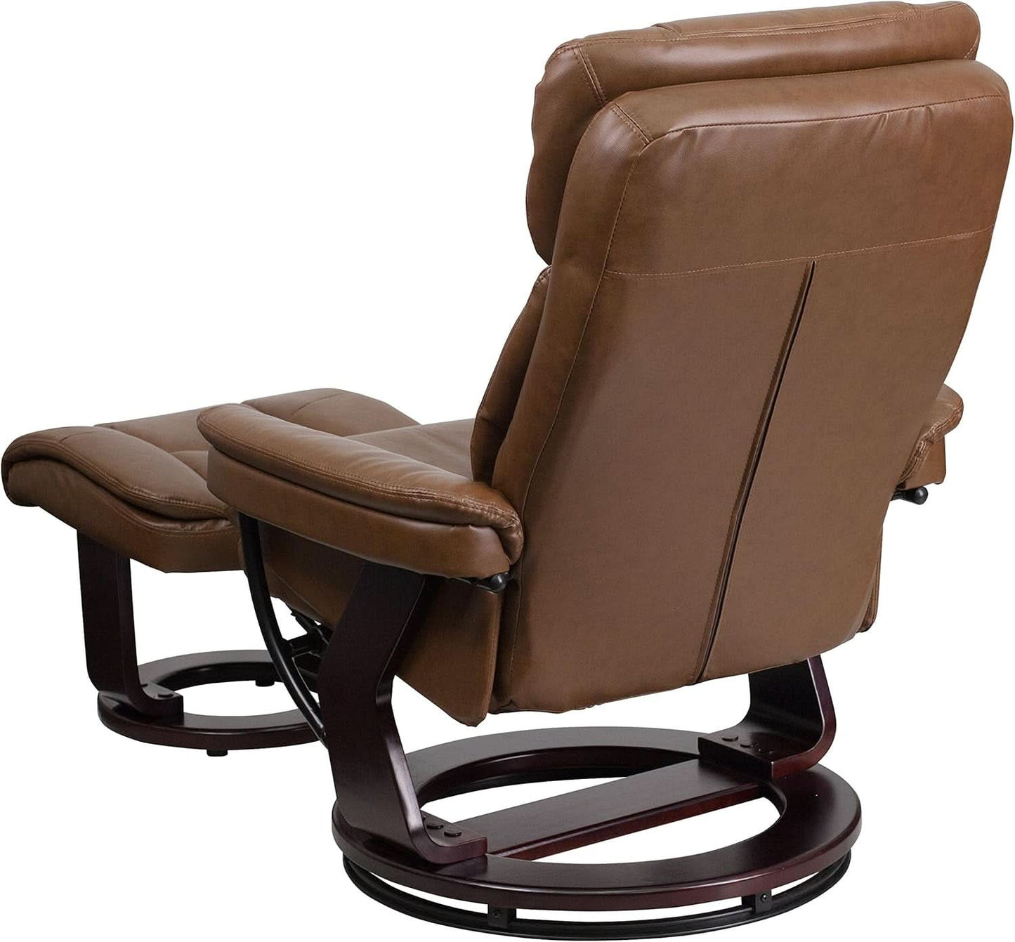 Leathersoft Recliner With Ottoman Palimino Swivel