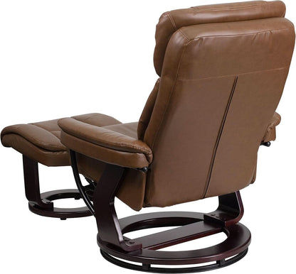 Leathersoft Recliner With Ottoman Palimino Swivel
