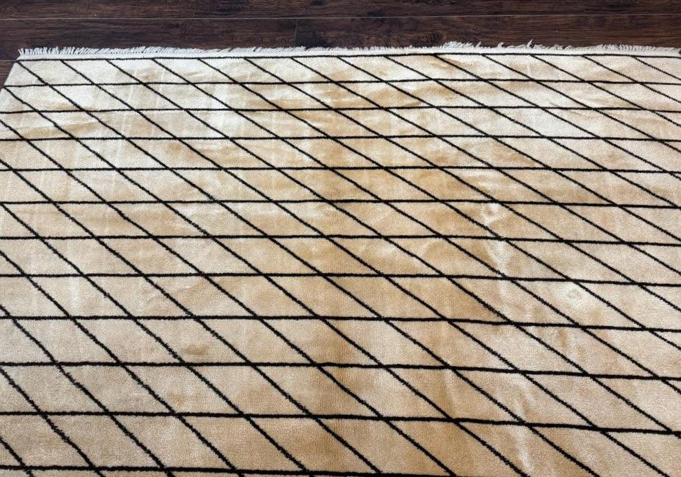 German Rug 7x10, Vintage Handmade Carpet, Contemporary