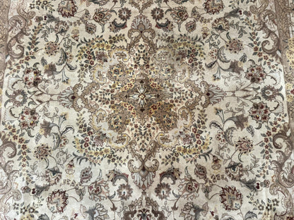 Sino Persian Rug 8x12, Wool & Silk, Traditional Elegant Carpet, Fine 200 KPSI