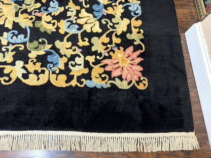 Antique Chinese Peking Rug 12.6 x 14.9, Palace Size Asian Oriental Carpet, Art Deco Rug, Rare
