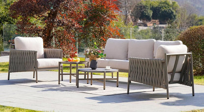 Modern 5-Piece Outdoor Sofa Set with Waterproof Cushions