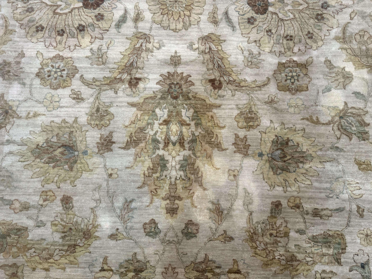 Palace Size Rug 12x15, Neutral Light Colors, Oat, Peshawar Chobi Oushak Rug, Handmade Wool Rug