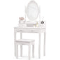 White Vanity Table Set With 360 Degree Rotating Mirror