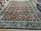 Persian Rug 9x12, Floral Allover, Very Fine, Handmade, Room Sized Oriental Carpet, Sino Persian, Maroon and Navy Blue