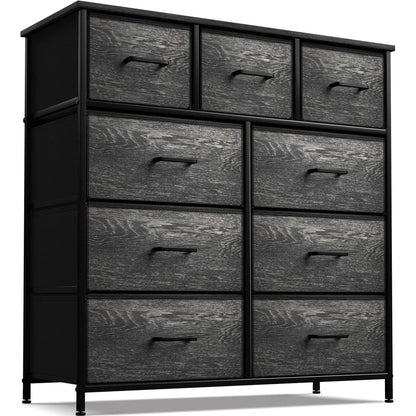 Faux Wood Dresser 9 Drawers For Bedroom Furniture Storage