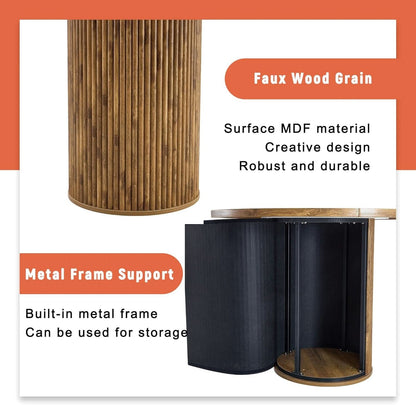Round Dining Table Set For Four Engineered Wood Finish