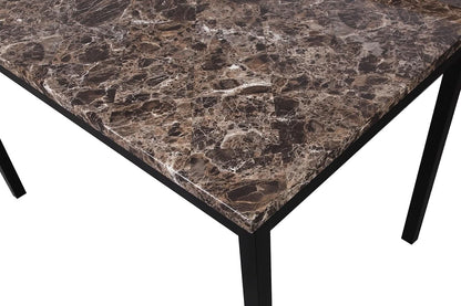 Black Metal Dining Table With Laminated Faux Marble Top