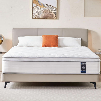 Queen Twelve Inch Hybrid Memory Foam Mattress Boxed Premium