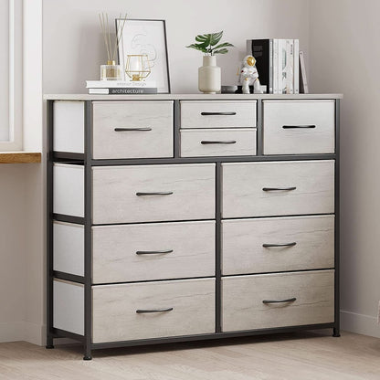 Grey 4 Drawer Dresser With Wood Top And Nightstand