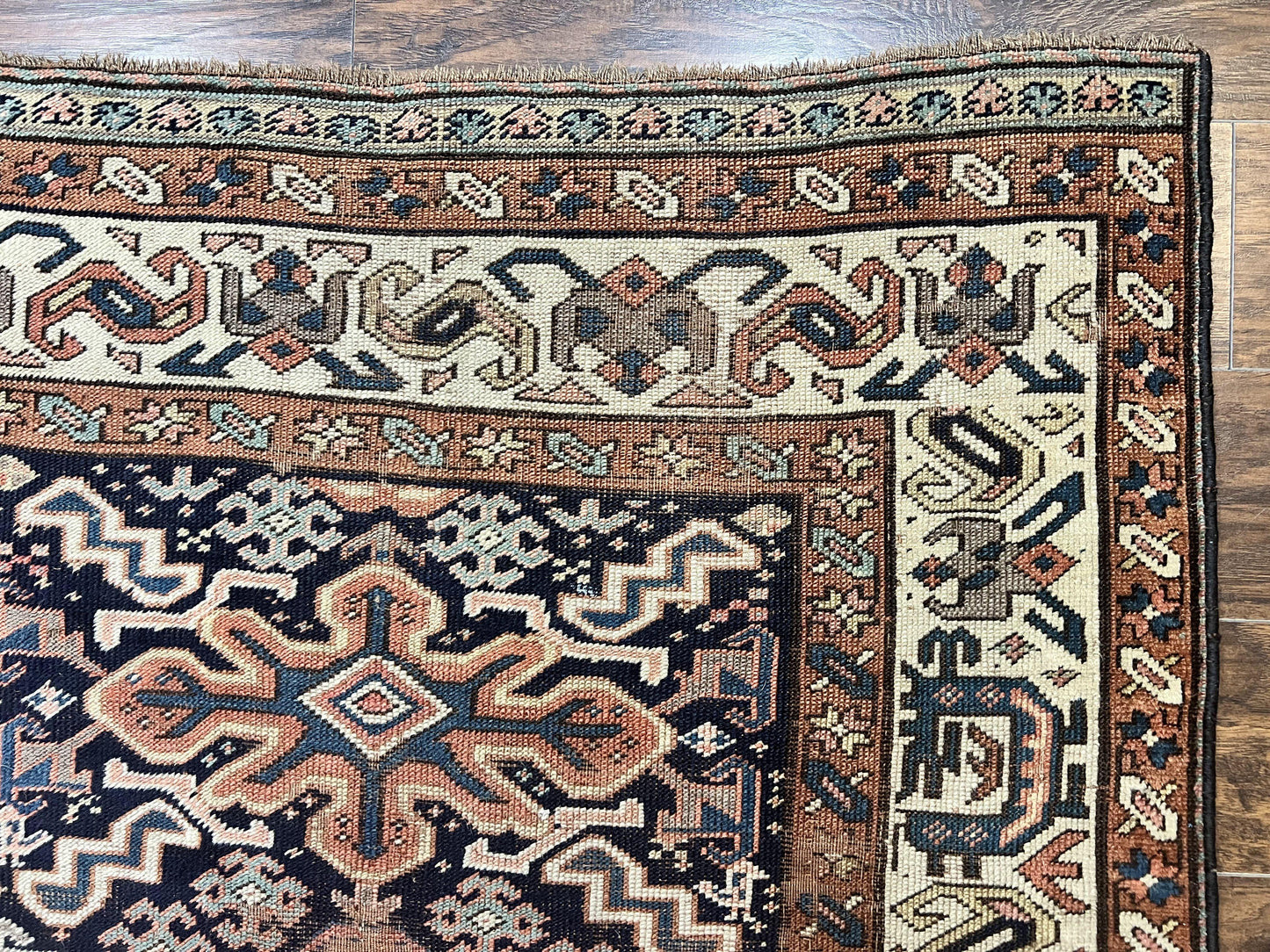 Antique Persian Tribal Runner Rug 4.6 x 9.8, Kurdish Runner, Rug for Hallway or Kitchen, 1920s Carpet, Wool Handmade Rug