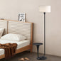 Dimmable Floor Lamp with Side Table | 57.5" Vintage Standing Light, Foot Switch & Bulb Included