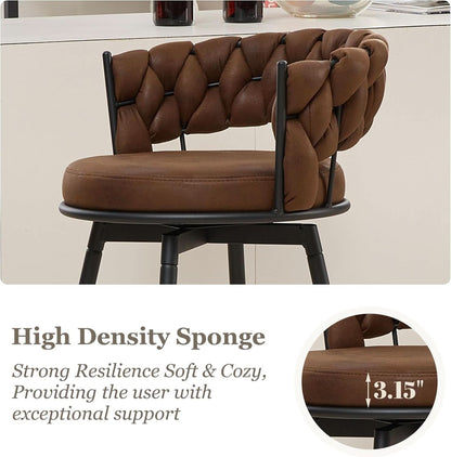 Modern Swivel Bar Stools Set of Two Stylish Design