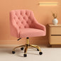 Pink Velvet Office Chair 360 Swivel Modern Desk Chair