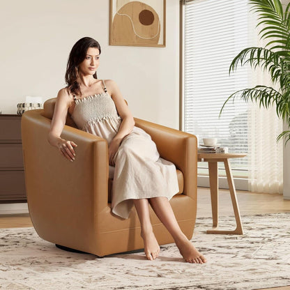 Brown 360 Degree Swivel Premium Upholstered Chairs