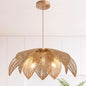Handwoven Rattan Chandelier 24 Inch Pendant Light Fixture