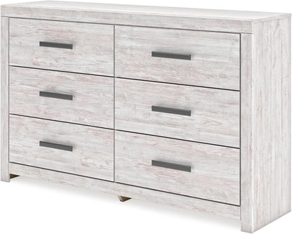 Cayboni Vintage 6 Drawer Dresser With Safety Stop White