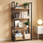 Five Tier Bookshelf With Steel Frame Camel Brown And Black