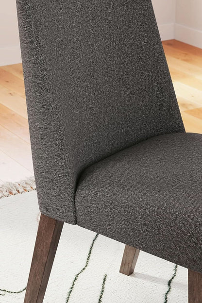 Upholstered Dining Chair, Foam Cushion, Dark Gray Set Of 2