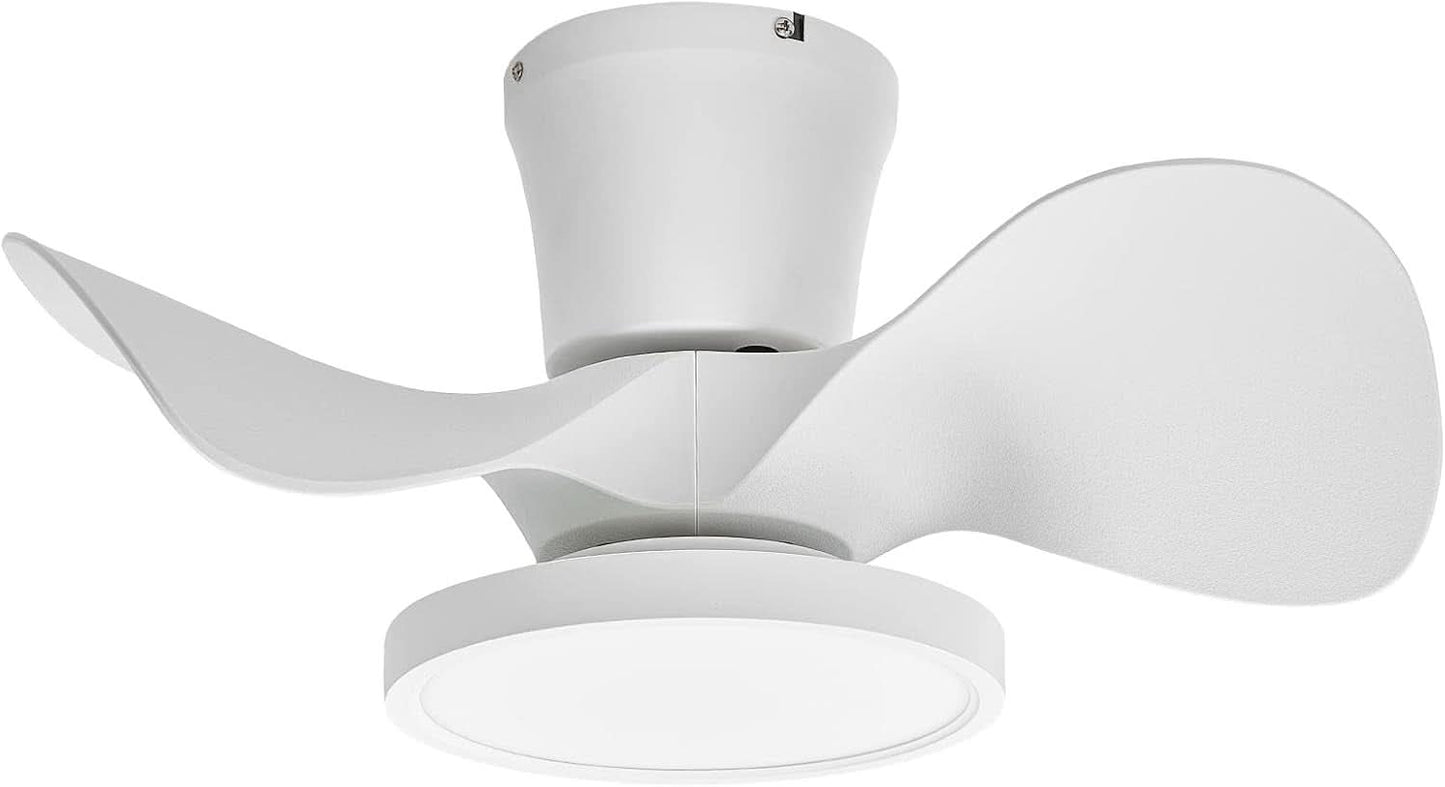 22 Inch Quiet Ceiling Fan With LED Light And Remote Control