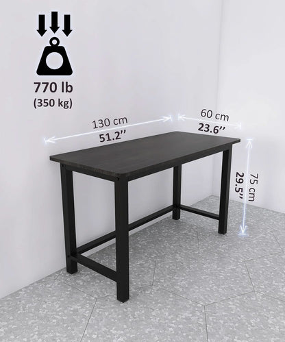 51 Inch Black Steel Computer Desk Heavy Duty 770 Lb