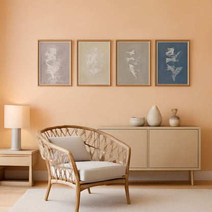 Framed Botanical Wall Art Set Of 4 With Walnut 10x10 Frames