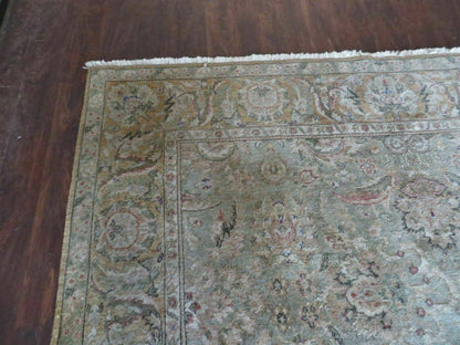 8' X 10' Vintage Handmade India Floral Oriental Top Quality Jaipur Tea Wash