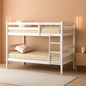 White Twin Over Twin Bunk Bed With Integrated Ladder