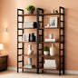 Rustic Brown 5 Tier Etagere Bookcase 71 In High 47 In Wide