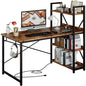 Rustic Brown Desk With Built In Power And Spacious Storage For Home Office